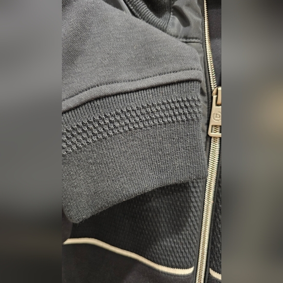 Bugatti Authentic Jacket Nylon/Knit Cotton Zipper Fitted Black  size L - Picture 16 of 16